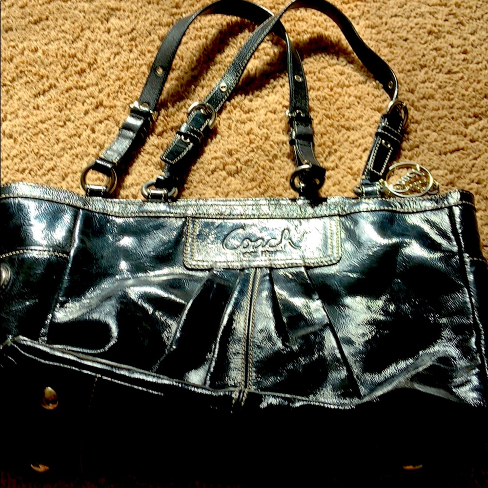 Black Patten leather purse